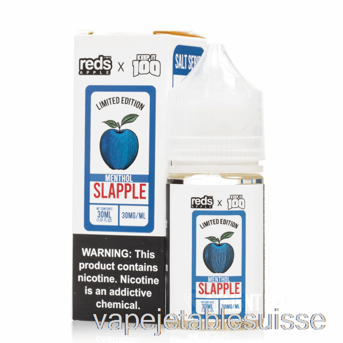 Vape Suisse Slapple Menthol - 7 Daze X Keep It 100 Sels - 30ml 30mg